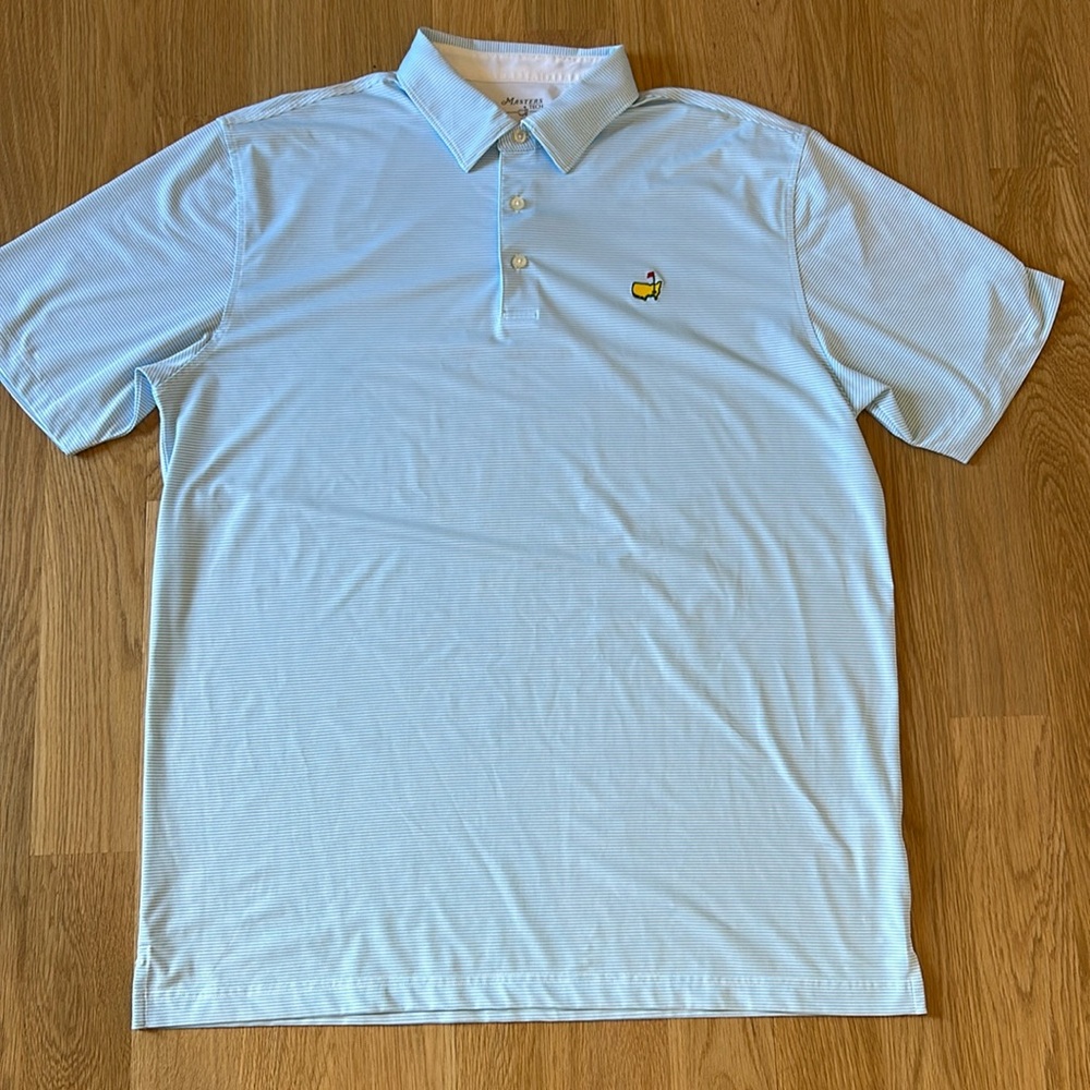 Peter Millar Summer Comfort Blue white striped Men's Golf Polo Masters Shirt